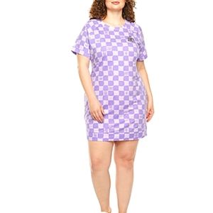 NWOT Juicy Couture XL Lilac Sky Checked “Preppy” Mini/Bodycon Dress